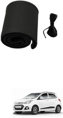 APICAL Hand Stiched Steering Cover For Hyundai Grand i10(Black, Leather)