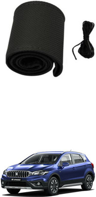 APICAL Hand Stiched Steering Cover For Universal For Car S-Cross(Black, Leather)