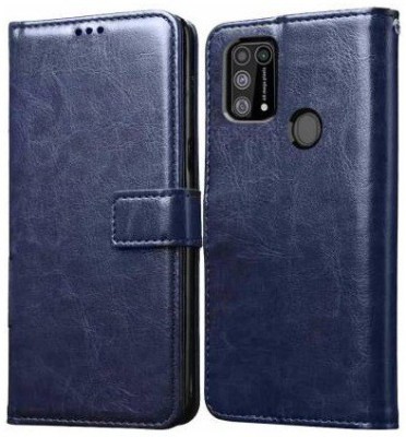 Kolorfame Flip Cover for Redmi 9C PU Leather Wallet Flip Case for Redmi 9C(Blue, Dual Protection, Pack of: 1)