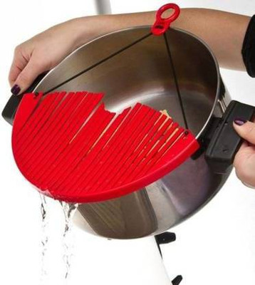 nunki trend Expandable Colander For Any Pot Pan Or Bowl Collapsible Strainer(Red Pack of 1)