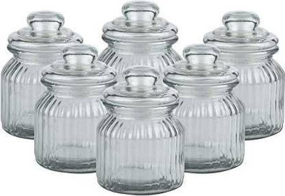 GOOD TO GREAT CREATION Glass Grocery Container  - 350 ml(Pack of 6, Clear)