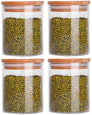 Avastro Glass Grocery Container  - 700 ml(Pack of 4, Clear)