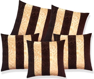 MS Enterprises Velvet Cushions & Pillows Cover(Pack of 5, 40 cm*40 cm, Brown, Beige)