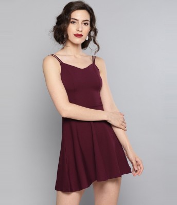 VENI VIDI VICI Women A-line Maroon Dress