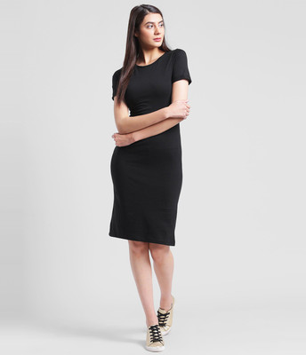 Rigo Women Fit and Flare Black Dress