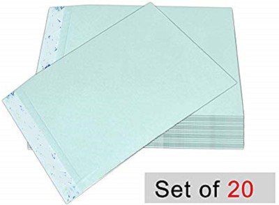 AbhaPrint 14X12 Inch Self-Seal Business Catalogue Cloth Lined Courier Document Pouch Bag for Invitation and Post Pack 20 (16 * 12 Inch) Envelopes(Pack of 20 Blue)