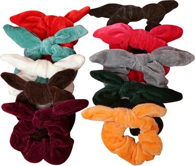 NNR Hair scrunchies rabbit ear Rubber Band(Multicolor)