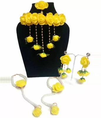 style revolver Fabric, Plastic, Paper Yellow, White Jewellery Set(Pack of 1)