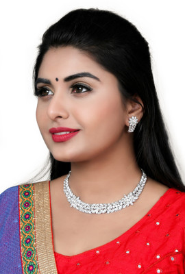 VATSALYA creation Alloy Gold-plated White Jewellery Set(Pack of 1)