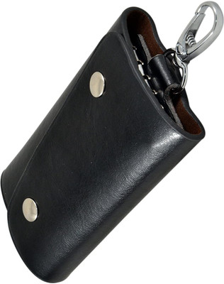 Instabuyz Leather Pouch Keychain /Wallet Key Chain/ key organizer with 6 Key Hooks Black M12 Key Chain