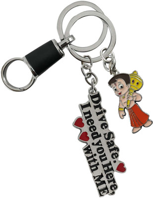 SHOKY LOOKS Best Quality Matlic Chrome Drive safe My Dear I Need you msg for your Love attractive Design with Chota Bhim Best quality Multicolor and amazing looking hook its made of high quality Material, Strong and Durable quality Ideal for Home use, Car Keys, Bike Key Key Chain
