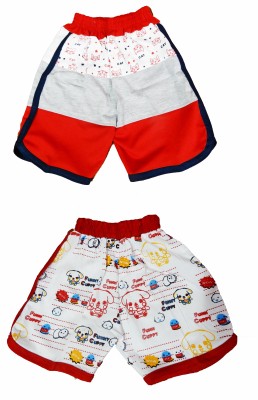SDS FASHION Short For Boys Casual Printed Pure Cotton(Red, Pack of 2)
