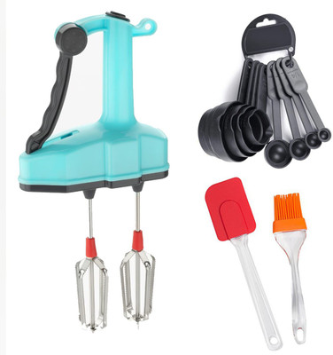 SEAHAVEN KITCHEN TOOL COMBO OF Silicon Oil Brush With Spatula AND 8-Pieces Measuring Spoon Cup Set AND Dual Power-Free High Speed Operation Hand Blender. Kitchen Tool Set(Blender, Brush, Spatula, Baking Tools) SEAHAVEN KITCHEN TOOL COMBO OF Silicon Oil Brush With Spatula AND 8-Pieces Measuring Spoon Cup Set AND Dual Power-Free High Speed Operation Hand Blender. Kitchen Tool Set(Blender, Brush, Spatula, Baking Tools)