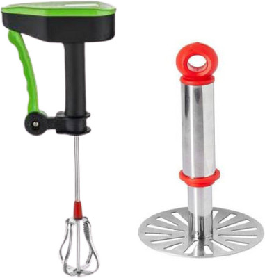 sbaprime Multicolor Hand Blender & Masher Combo Kitchen Tool Set(Masher, Whisk)