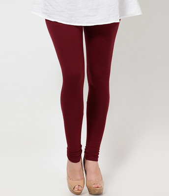 PI World Ethnic Wear Legging(Maroon, Solid)