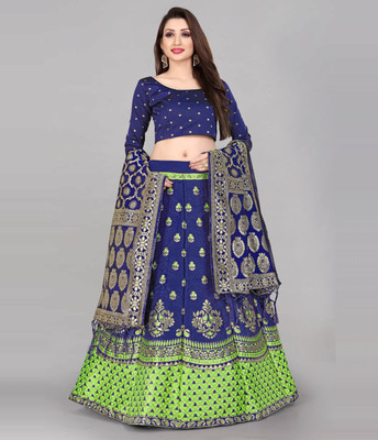 SHREE CREATION Self Design Semi Stitched Lehenga Choli(Multicolor)