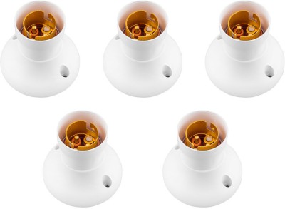 HI-PLASST (5 pcs) Delux Batten Holder Poly-carbonate, Holder For Bulb for Home, Office, School, etc Pack of 5 Brass Light Socket(Pack of 5)