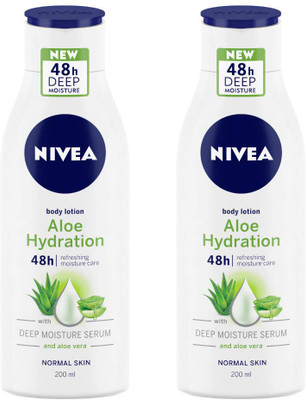 NIVEA Aloe Hydration Body Lotion, 200mL Pack of 2(400 ml)