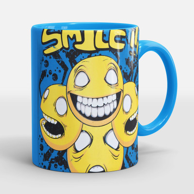 Sublikraft Smilee 3 Tone Inner Color Printed Ceramic Coffee Mug(330 ml)