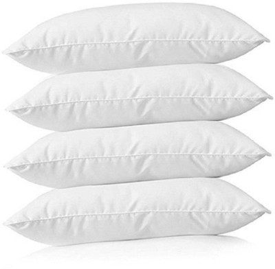 Swikon star Polyester Fibre Solid Sleeping Pillow Pack of 4(White)