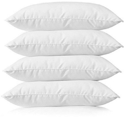 GKM Polyester Fibre Solid Sleeping Pillow Pack of 4(White)