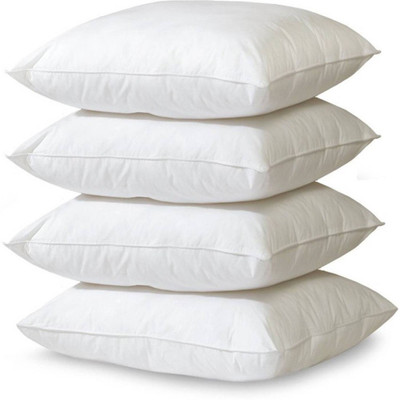 Swikon star Polyester Fibre Solid Sleeping Pillow Pack of 4(White)
