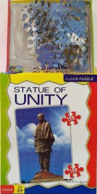 Toyvala Unique Statue Of Unity Floor Jigsaw Puzzle Learning/ Educational Game(108 Pieces)