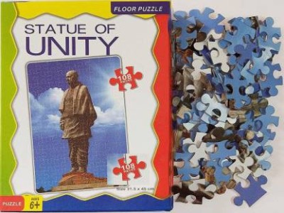 Toyvala Antique Statue Of Unity Floor Jigsaw Puzzle Learning/ Educational Game(108 Pieces)