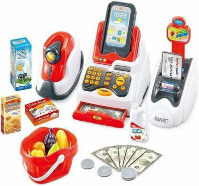 MANGUKIYA EMPIRE Pretend Play Cash Register Supermarket Toy with Lights And Sound