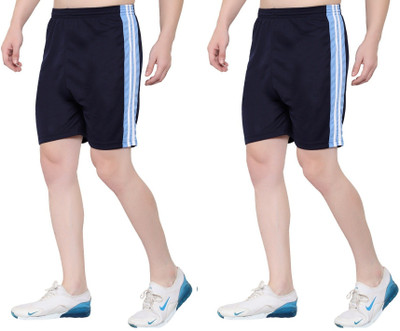 Zonecart Striped Men Dark Blue, Dark Blue Gym Shorts