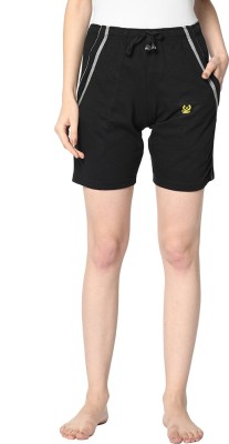 VIMAL JONNEY Solid Women Black Regular Shorts