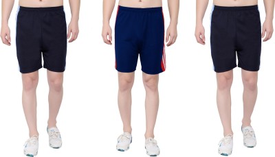 Zonecart Striped Men Dark Blue, Light Blue Gym Shorts