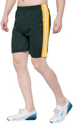 Dia A Dia Solid, Self Design Men Dark Green Sports Shorts, Casual Shorts, Gym Shorts