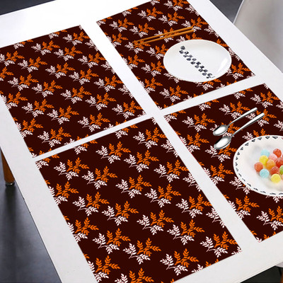 E-Retailer Rectangular Pack of 6 Table Placemat(Brown, PVC)