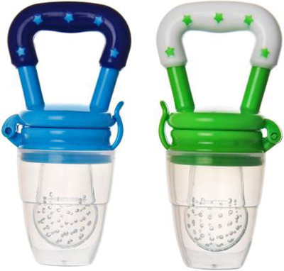 DAYTODAY Baby's BPA-Free Silicone Food Nibbler for Fruit / Veggie Teether and Feeder Teether and Feeder(Green, Blue)