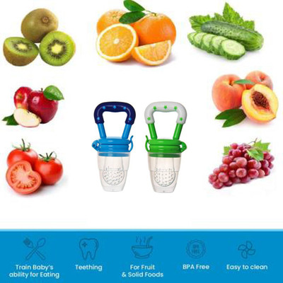 DN BROTHERS Baby's BPA-Free Silicone Food Nibbler for Fruit / Veggie Teether and Feeder Teether and Feeder(Multicolor)