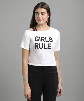 Raabta Fashion Casual Regular Sleeve Ethnic Motifs Women White Top