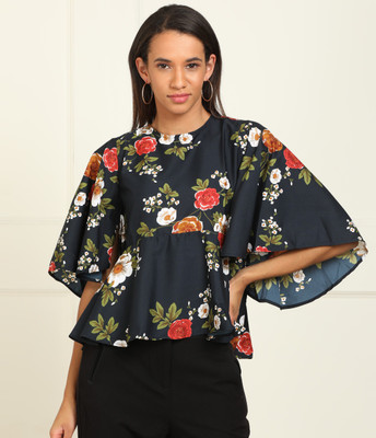 Tokyo Talkies Casual Flared Sleeve Printed Women Multicolor Top