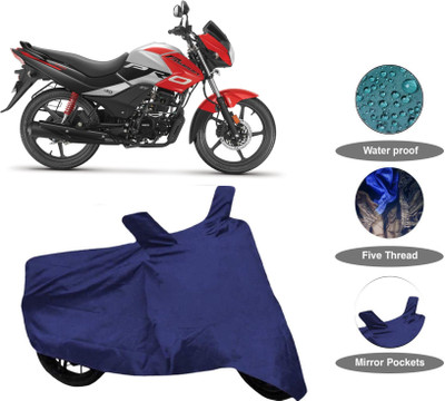 FabAuto Waterproof Two Wheeler Cover for Hero(Passion Pro, Blue)