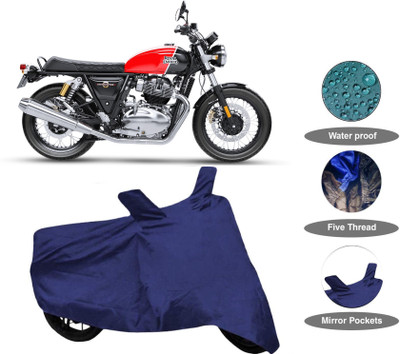 FabAuto Waterproof Two Wheeler Cover for Royal Enfield(Interceptor 650, Blue)
