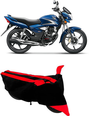 RONISH Two Wheeler Cover for Honda(CB Shine, Black, Red)