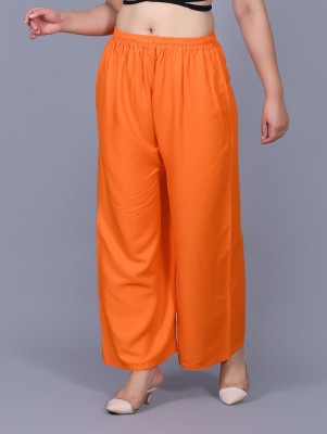 Demistry Flared Women Orange Trousers