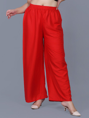 Demistry Flared Women Red Trousers