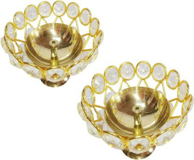 Heaven Decor Brass (Pack of 2) Table Diya Set(Height: 2.4 inch)