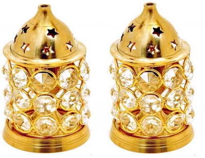 Heaven Decor Brass (Pack of 2) Table Diya Set(Height: 4 inch)
