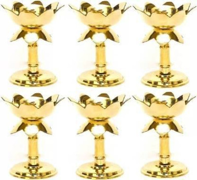 SHRI ANAND Pure Brass Lotus Akhand Diya Designer Deepak Puja Diya Best for Home & Office Decoration Table diya Brass Table Diya (Height: 3.5 inch) pack of 6 Brass (Pack of 6) Table Diya Set(Height: 3.5 inch) SHRI ANAND Pure Brass Lotus Akhand Diya Designer Deepak Puja Diya Best for Home & Office Decoration Table diya Brass Table Diya (Height: 3.5 inch) pack of 6 Brass (Pack of 6) Table Diya Set(Height: 3.5 inch)