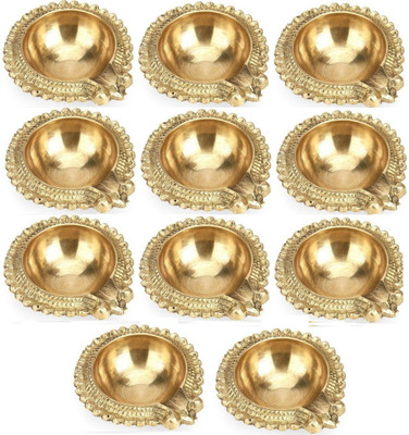 Fashion Bizz Brass Diwali Kuber Deepak On StandDiyas Table Diya Set Brass (Pack of 11) Table Diya Set(Height: 1.5 inch)