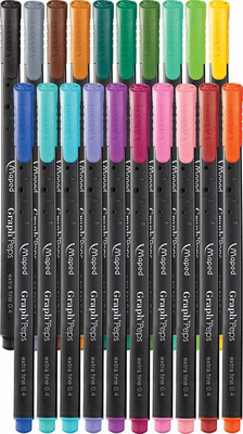Maped Graph peps Fineliner Pen(Pack of 20, Ink Color - Multicolor)