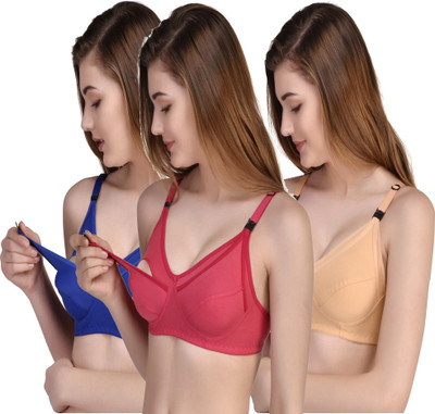 FASALVI PREMIUM Women Maternity/Nursing Non Padded Bra(Multicolor)