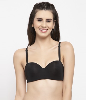 Quttos Women T-Shirt Lightly Padded Bra(Black)